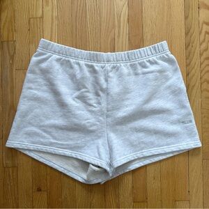 Aritzia TNA Sweatfleece Terry Fleece Perfect Fit Grey High Waisted Shorts L